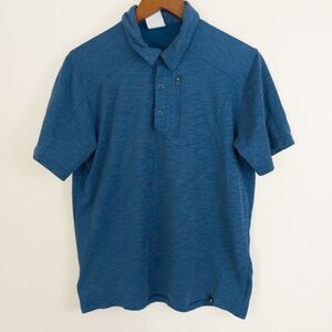 Salomon Explore Short Sleeve Polo Shirt Blue Size Medium